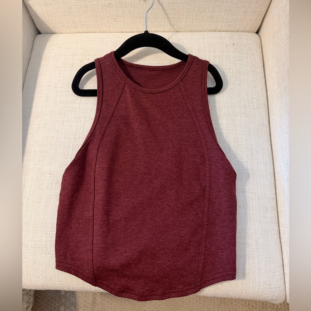 Lululemon Soft Sueded Crewneck Crop Tank. Garnet. Size 4